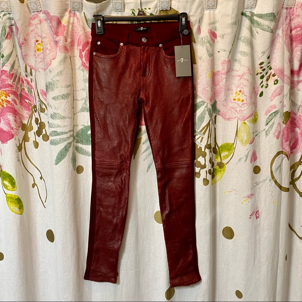 Nwt 7 For All Mankind Python Embossed Lamb Leathe… - image 2